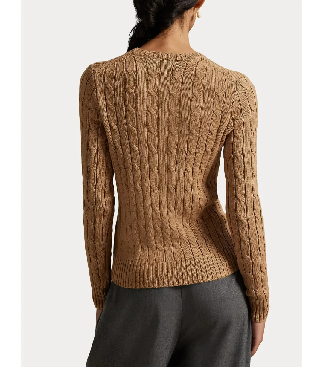 Polo Ralph Lauren Cable-knit Cotton Crewneck Sweater Neutral Size M / AU 12 for rent on The Volte - main image