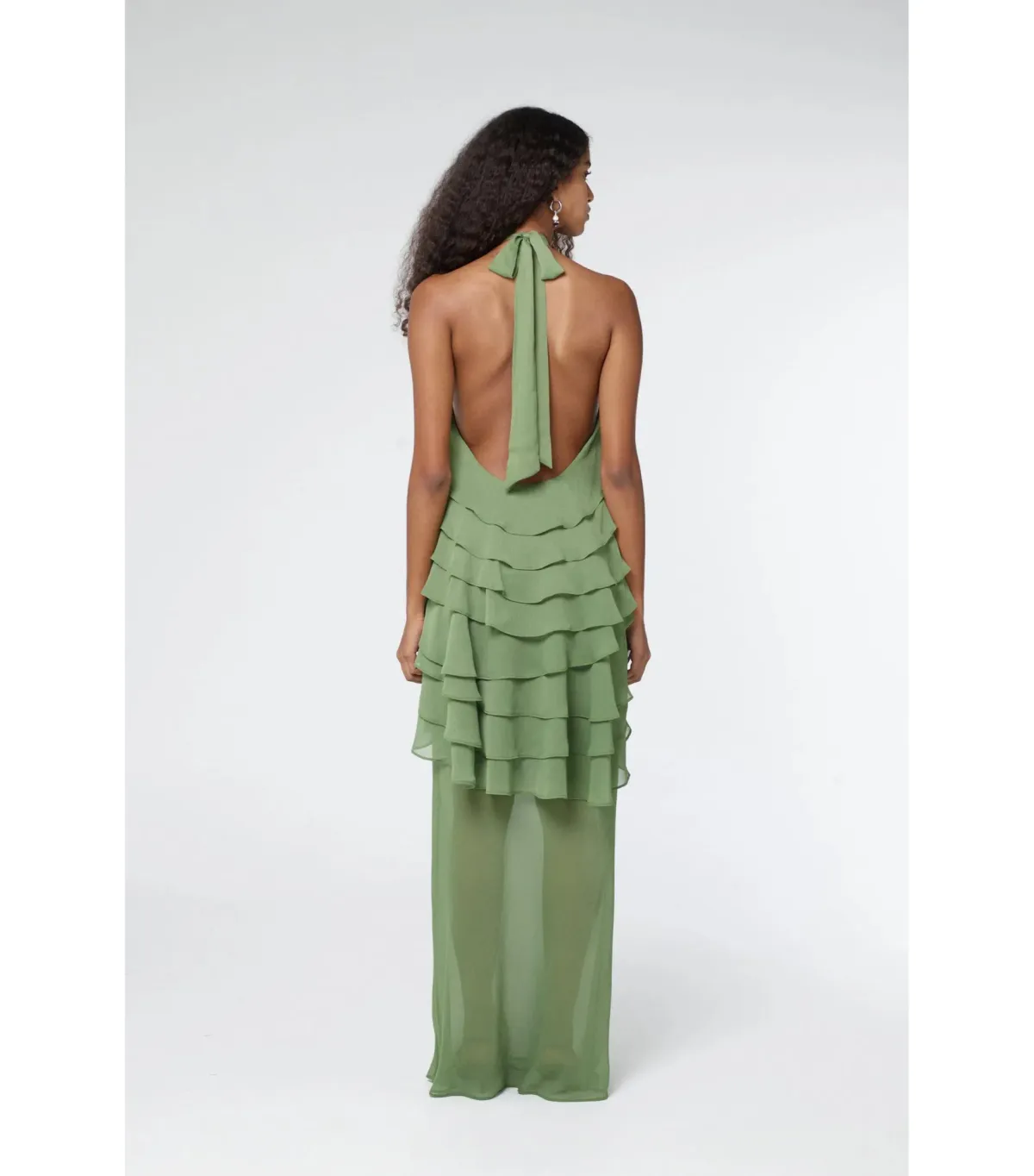 Third Form Gaia Tiered Maxi Dress in Juniper Size AU 8 - Image 4