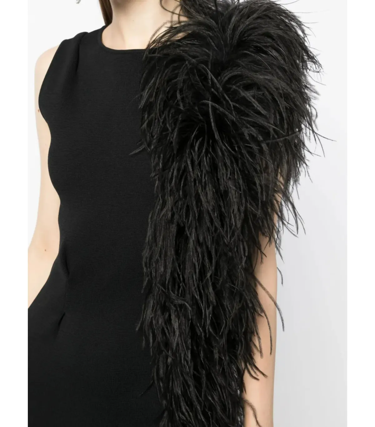 Rachel Gilbert Elcie Feather-Tri Midi Dress Black Size XS / AU 6 - Image 4