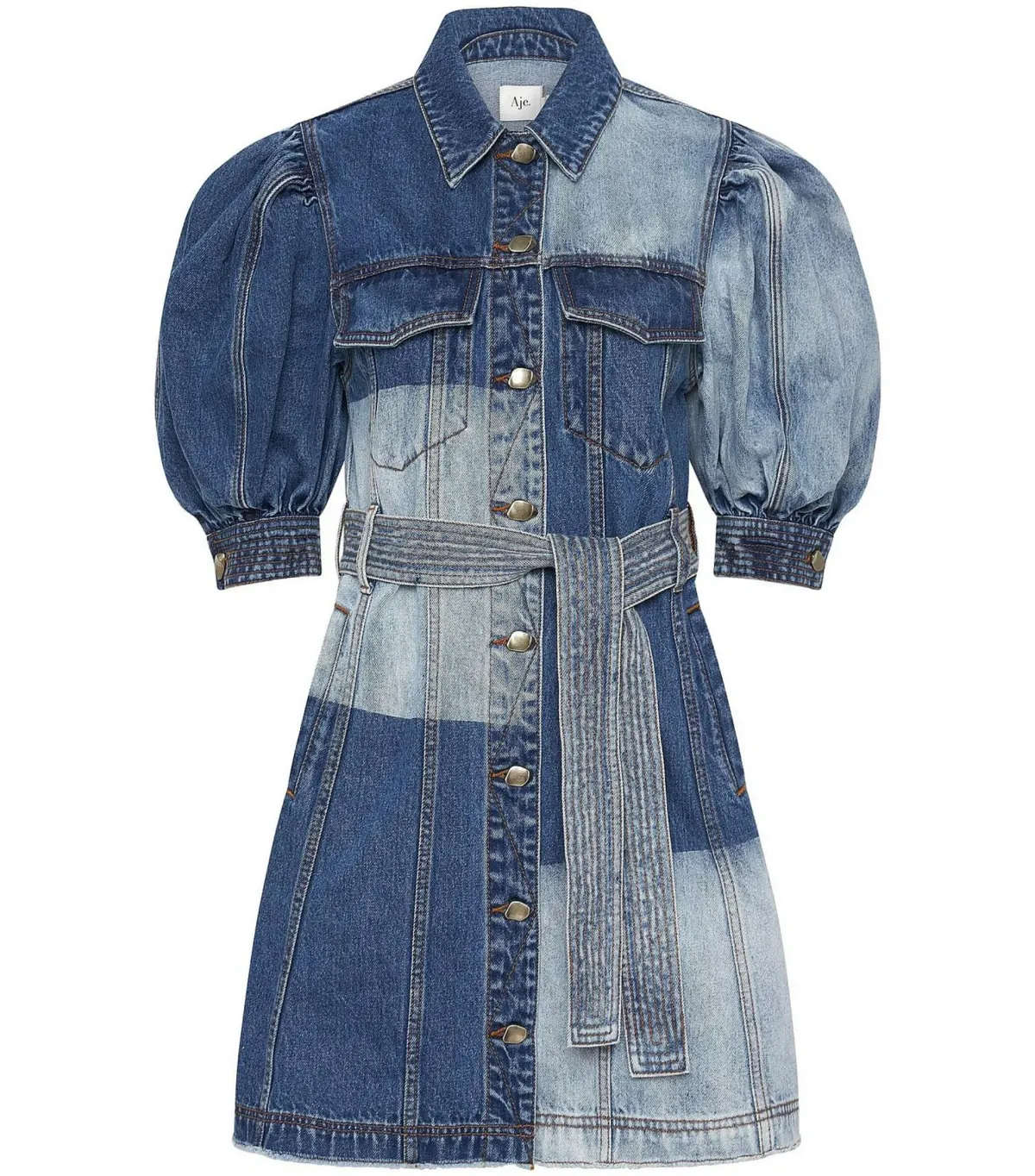 Aje Freecycle Denim Dress Multi Denim Wash Size AU 8 - Image 4