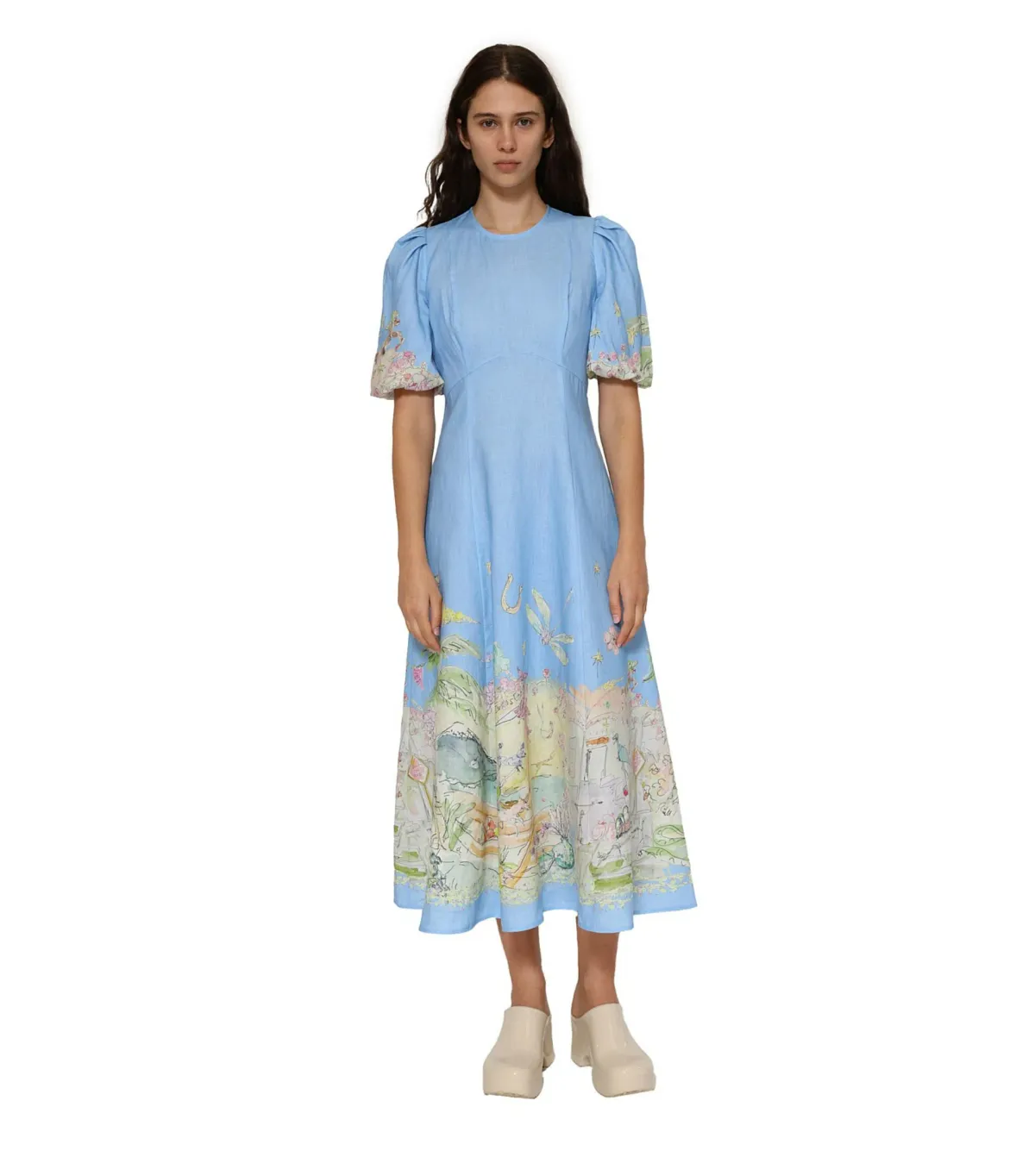Alemais Anouk Midi Dress Sky Size AU 10 - Image 1