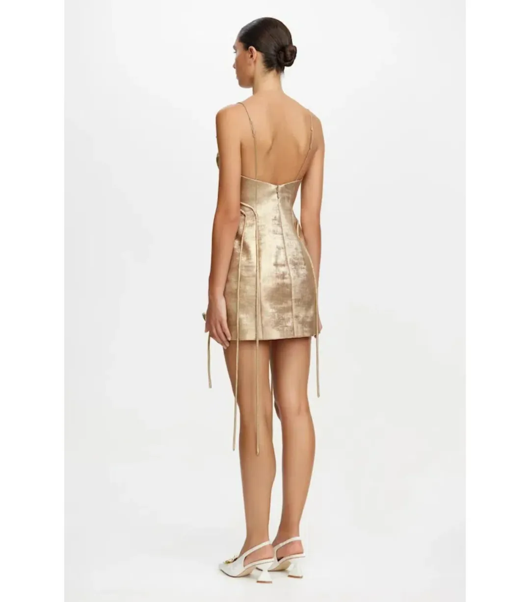 Acler Hillsome Mini Dress Gold Size AU 12 for rent on The Volte - main image