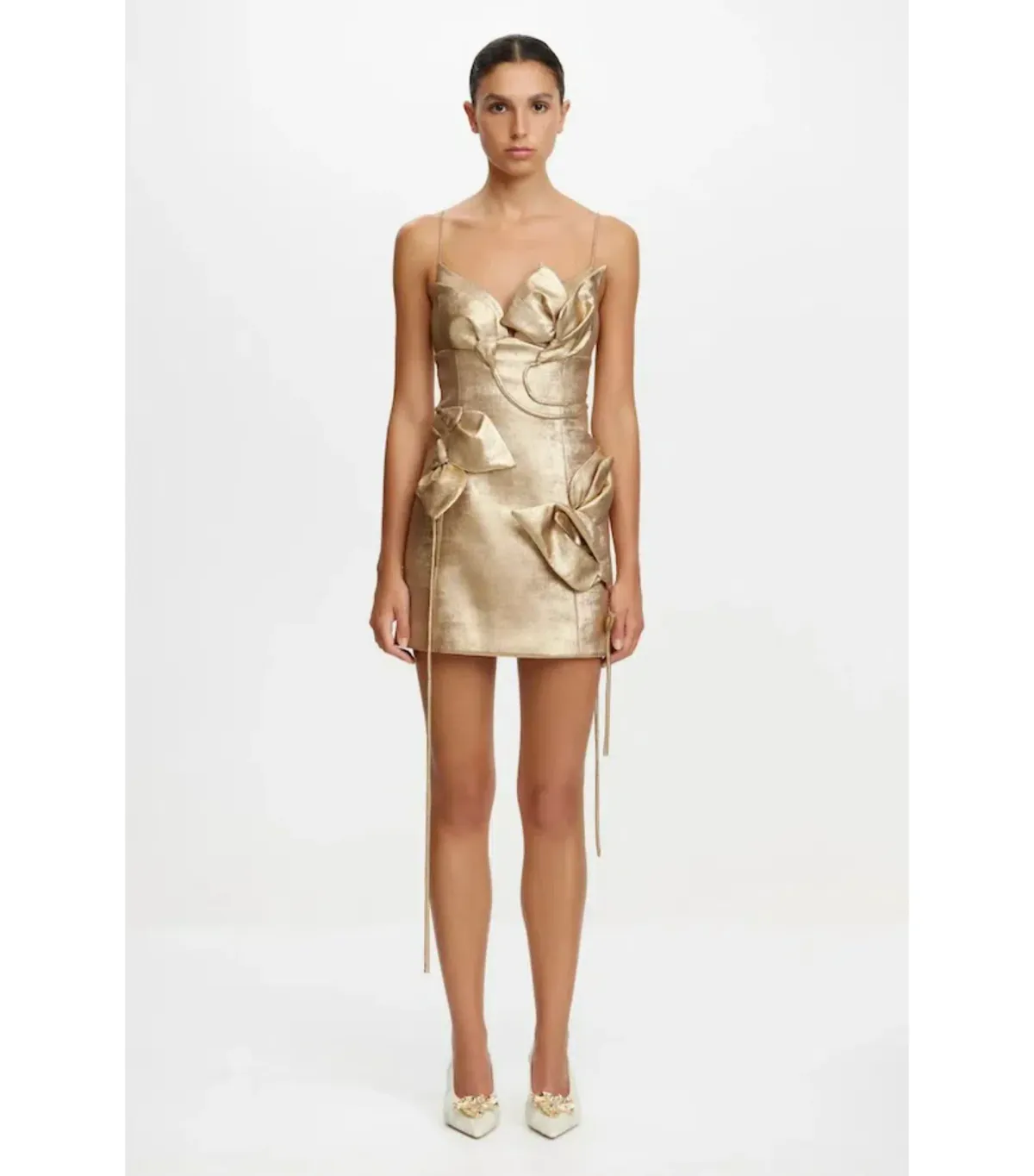 Acler Hillsome Mini Dress Gold Size AU 12 - Image 1