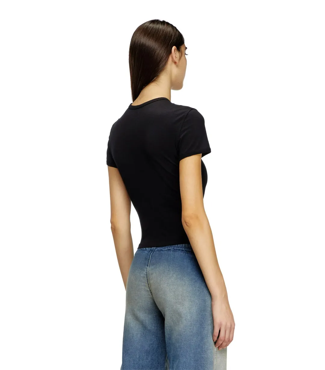 Diesel T-UNCUTIE-LONG-OD-Q1 Tshirt Black Size AU 8 for rent on The Volte - main image