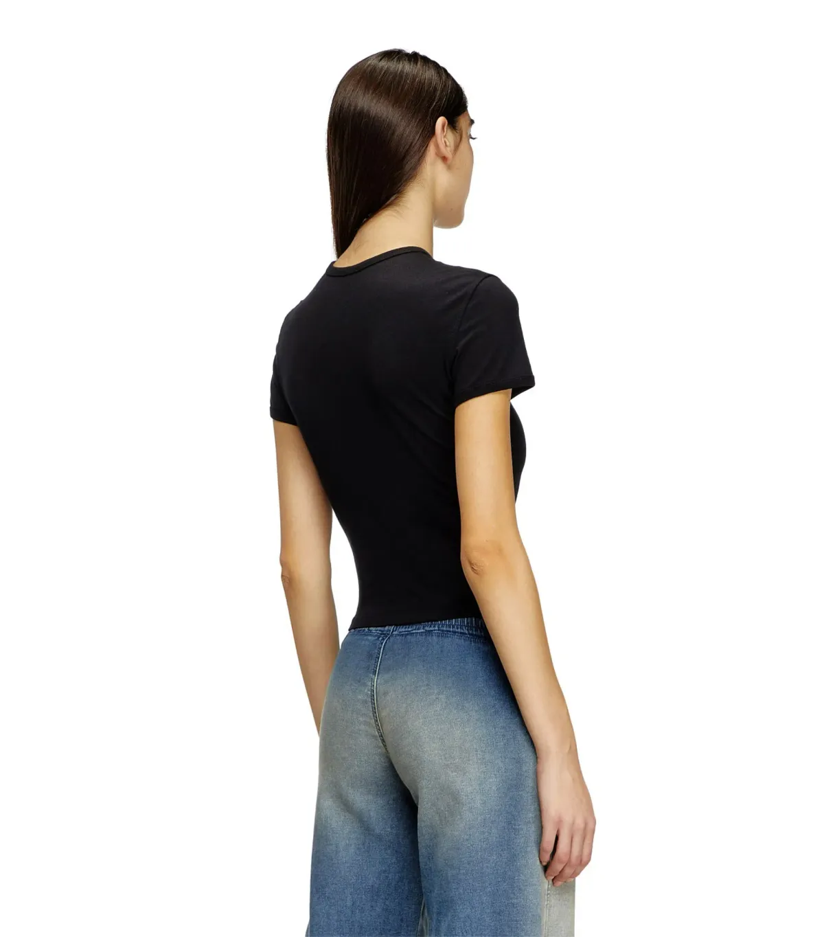 Diesel T-UNCUTIE-LONG-OD-Q1 Tshirt Black Size AU 8 - Image 3