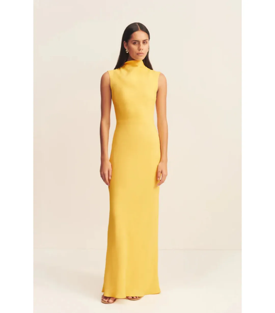 Shona Joy Pierce Sleeveless Maxi Dress in Sunflower Size AU 8 for rent on The Volte - main image