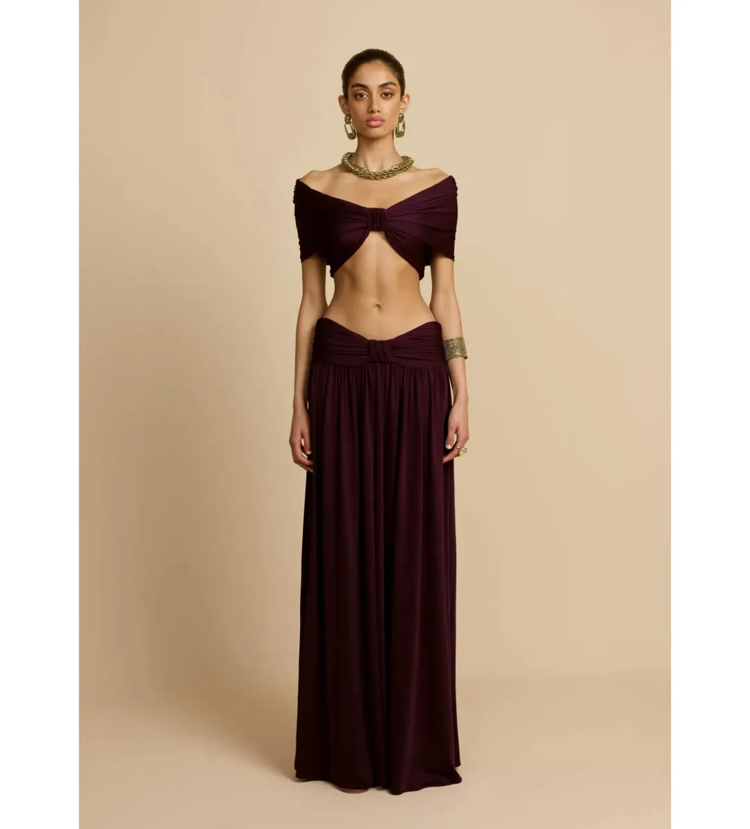 Arcina Ori Alessia Top and Maxi Skirt Set Plum Size S / AU 8 for rent on The Volte - main image