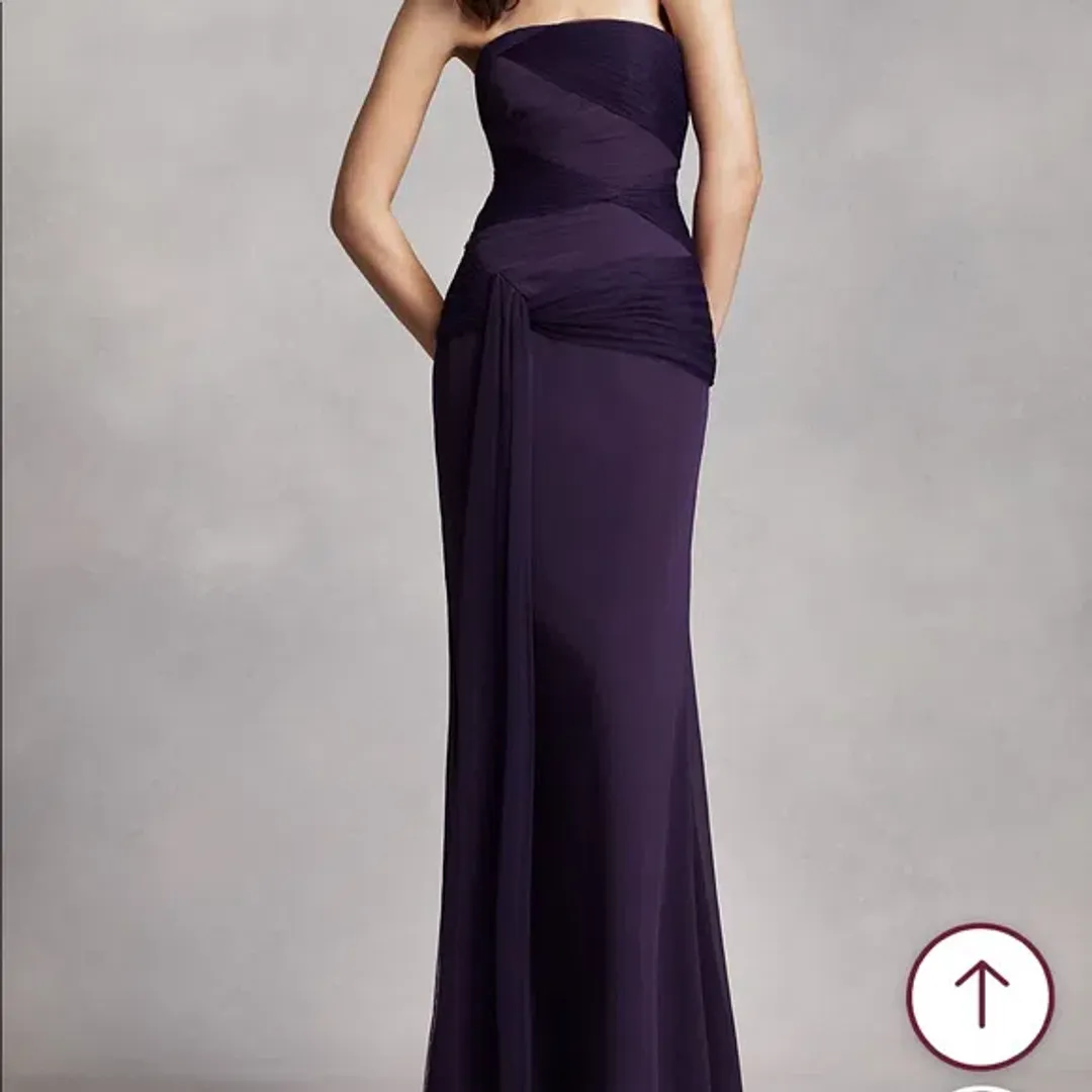 Vera Wang Strapless Chiffon Dress Purple Amethyst Size 10 for rent on The Volte - main image