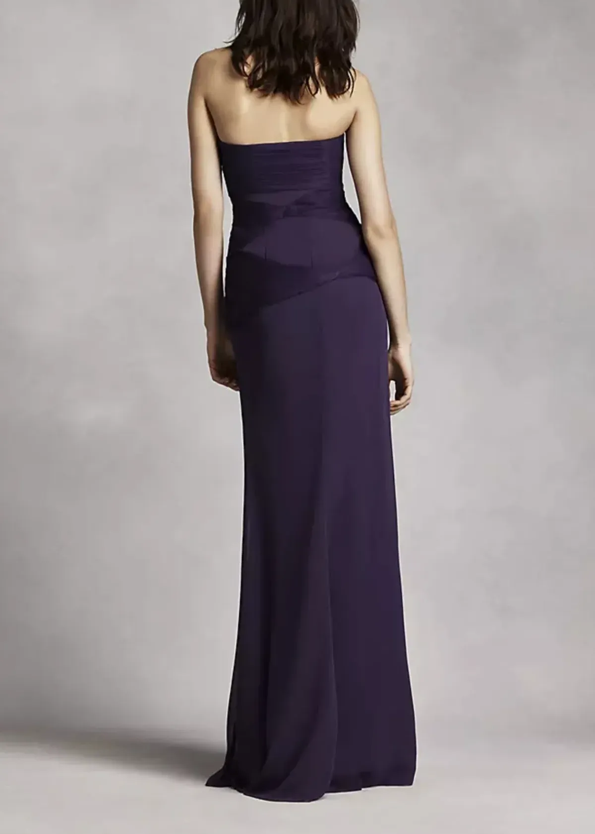 Vera Wang Strapless Chiffon Dress Purple Amethyst Size 10 - Image 3