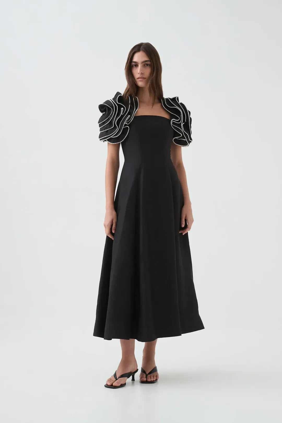Aje Twyla Midi Dress in Black Size AU 12 for rent on The Volte - main image