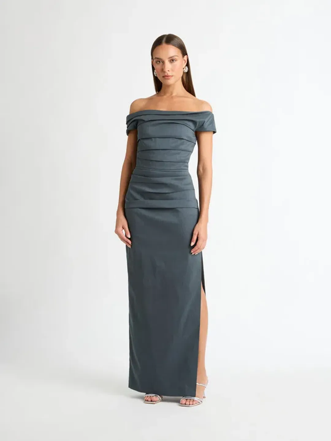 Sheike Elissa Gown Grey Size 18 for rent on The Volte - main image
