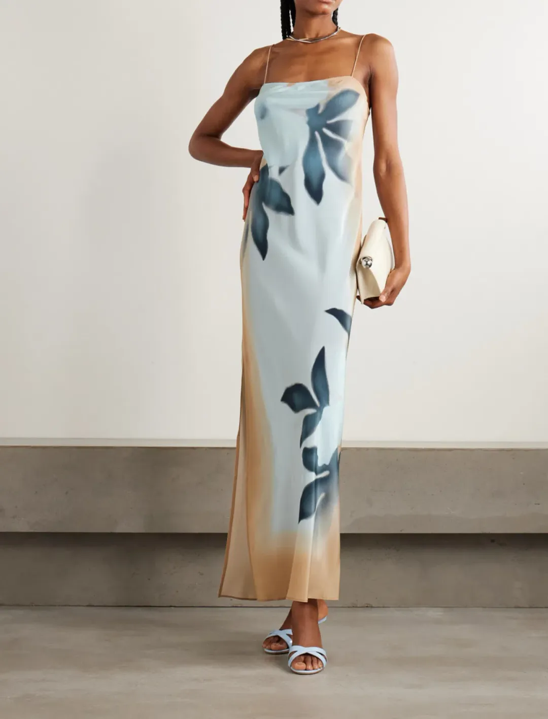 Sir The Label Serene Slip Maxi Dress Sequoia Blue Floral Size 3/AU 12 for rent on The Volte - main image