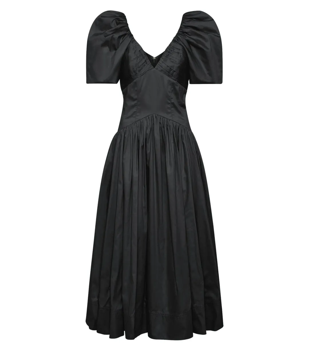 Aje Gabrielle Plunge Midi Dress Black Size AU 16 for rent on The Volte - main image