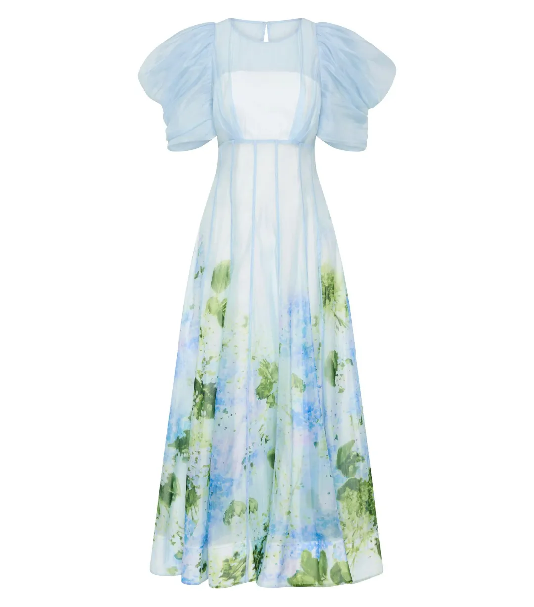 Aje Clementine Midi Dress Blue Hydrangea Size AU 16 for rent on The Volte - main image