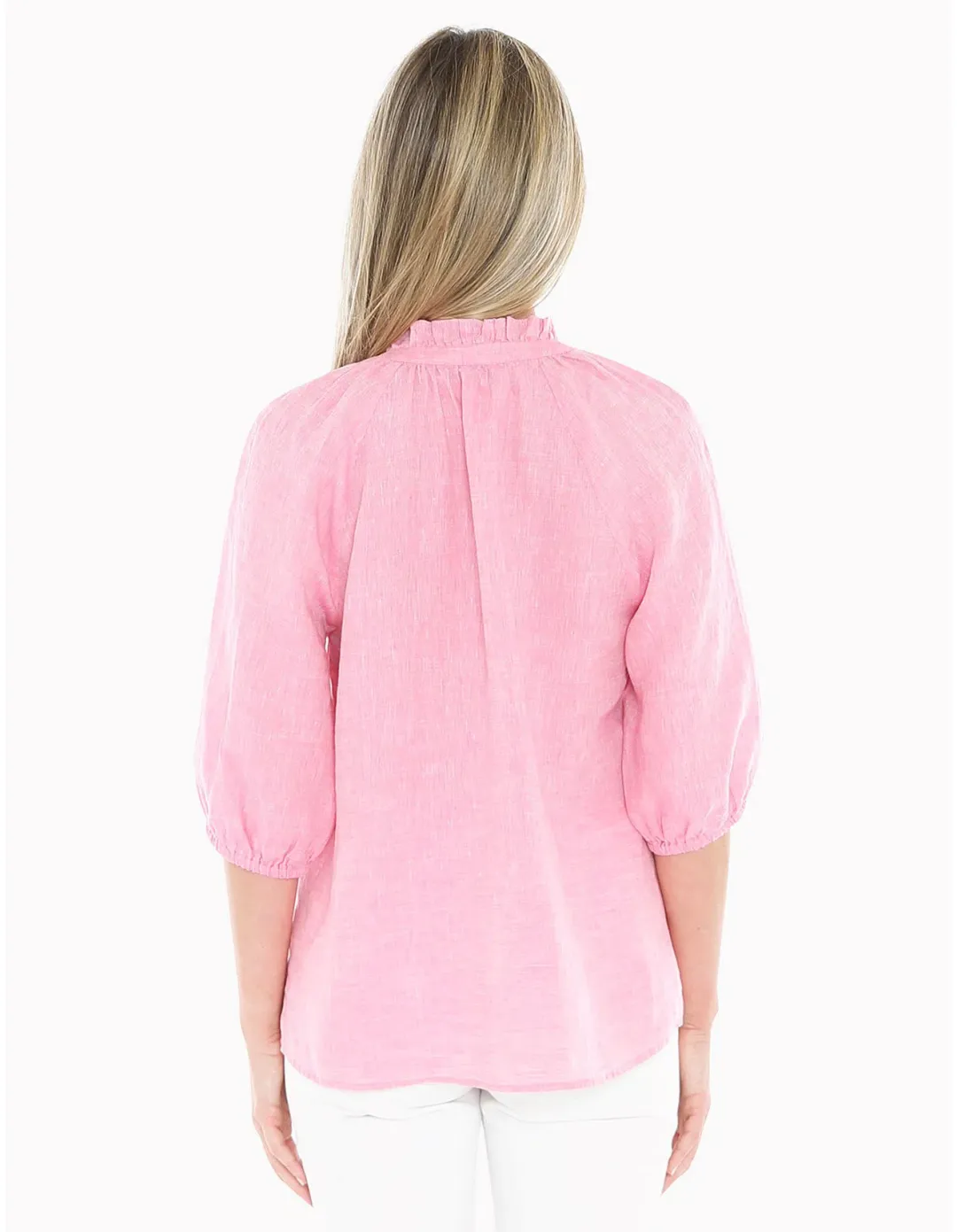 Jump Ruffle Neck Top Flamingo Size AU 16  for rent on The Volte - main image