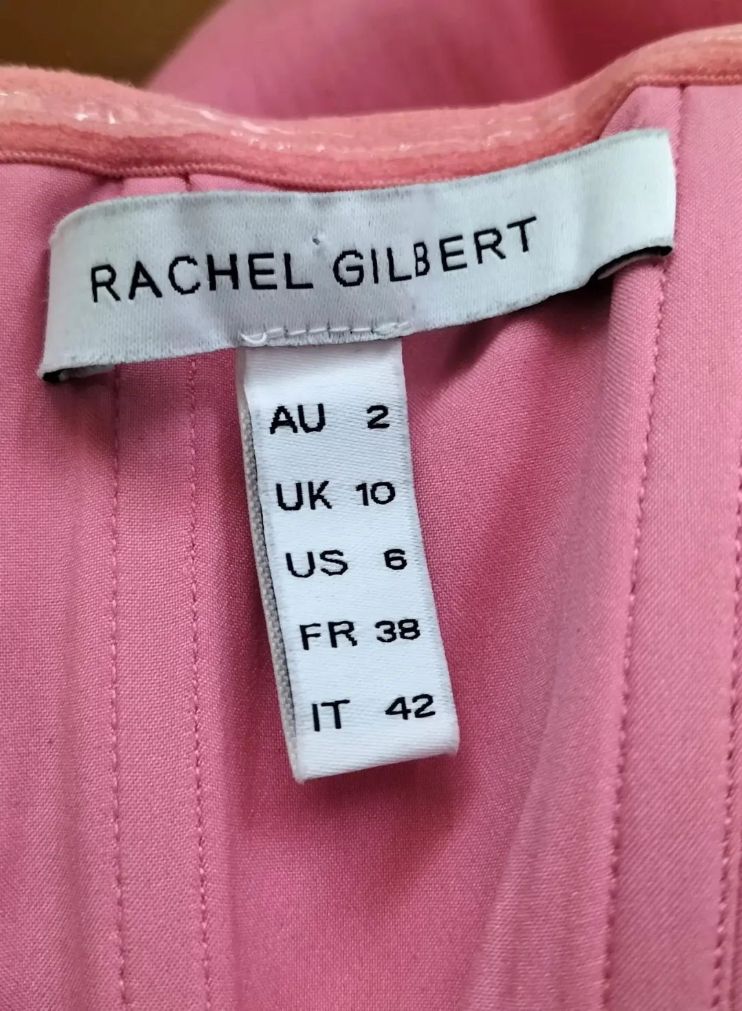 Rachel Gilbert Kace Mini Dress Pink Size 2 / AU 10 for rent on The Volte - main image