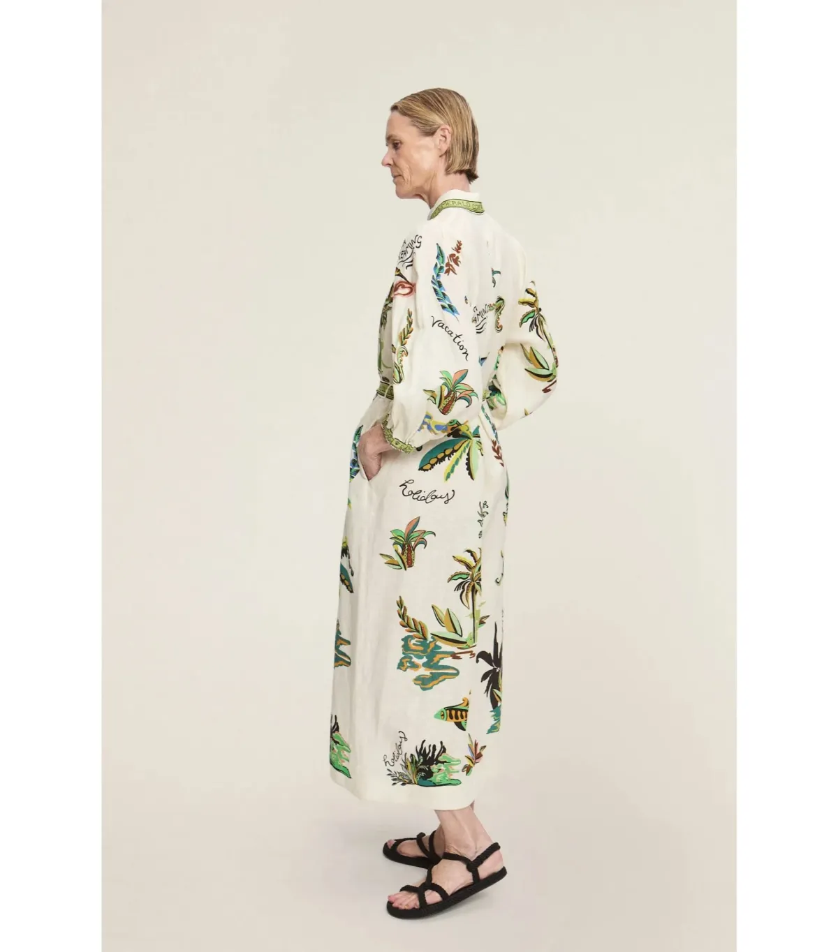 Alemais Day Dream Linen Midi Shirtdress Print Size AU 8  - Image 4