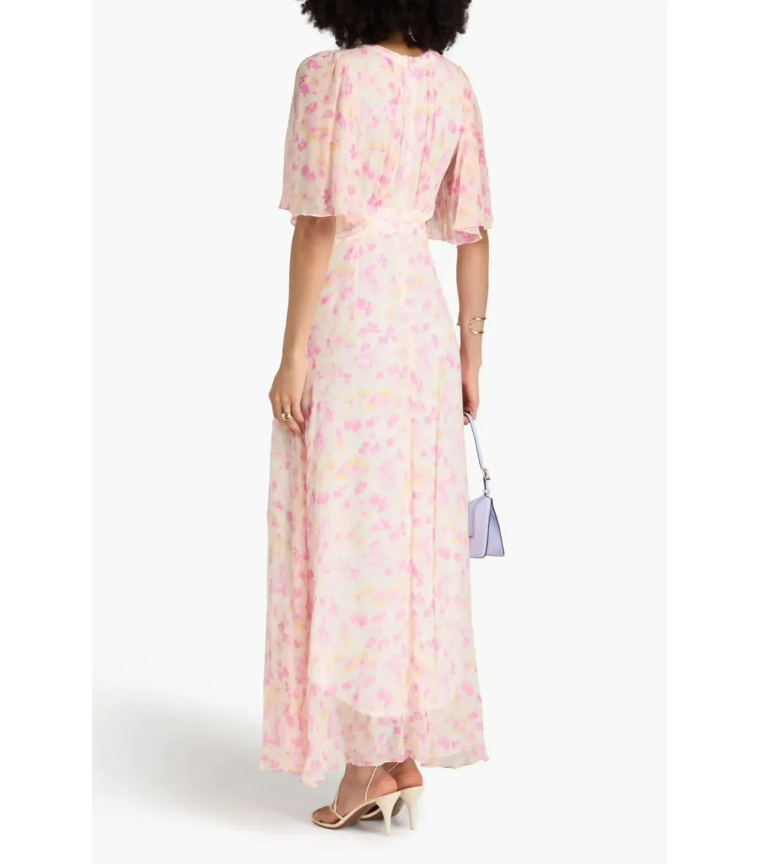 Maje Cutout Georgette Maxi Dress Printed Size 36 / AU 8  for rent on The Volte - main image