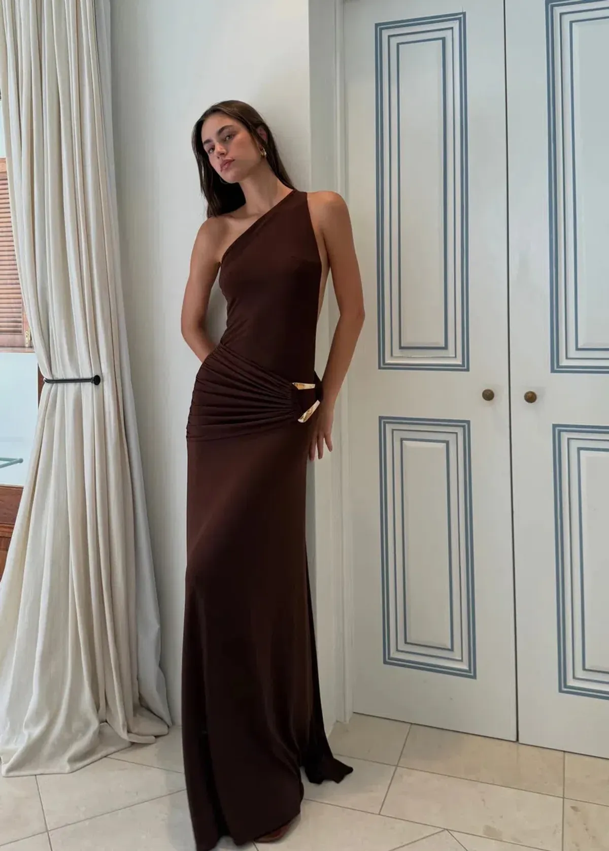 Ance Gria Gaia Maxi Gown Brown Size S / AU 8 - Image 7