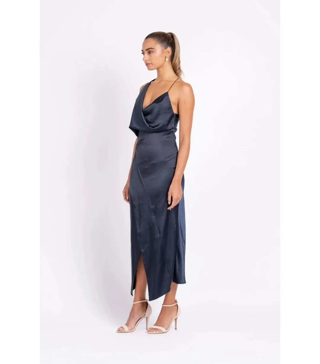 One Fell Swoop Muse Midi Dress Navy Size AU 10 for rent on The Volte - main image