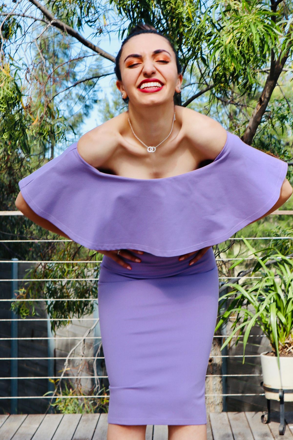 Mossman Kiss and Tell Dress Lilac Size 6 - Image 4