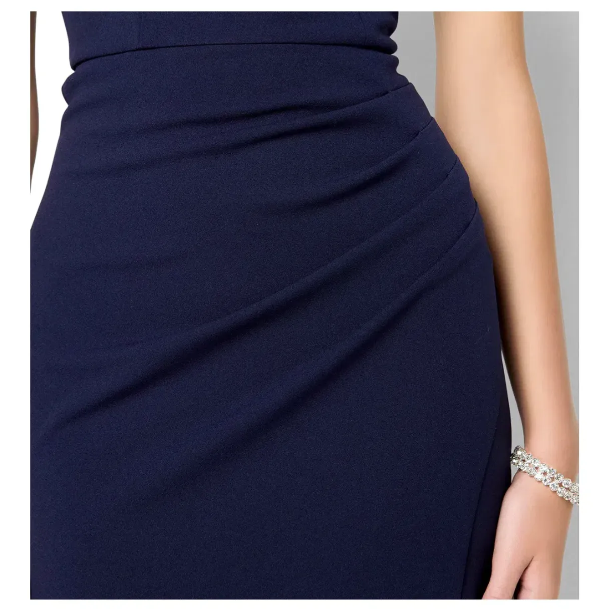 Montique Elle Navy One Shoulder Gown Blue  Size 10  - Image 3