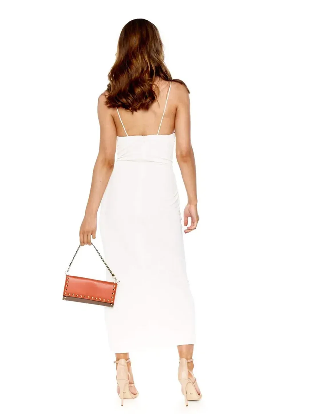 Dion Lee Viscose Pierced Jersey Dress in Ivory  Size 8 for rent on The Volte - main image