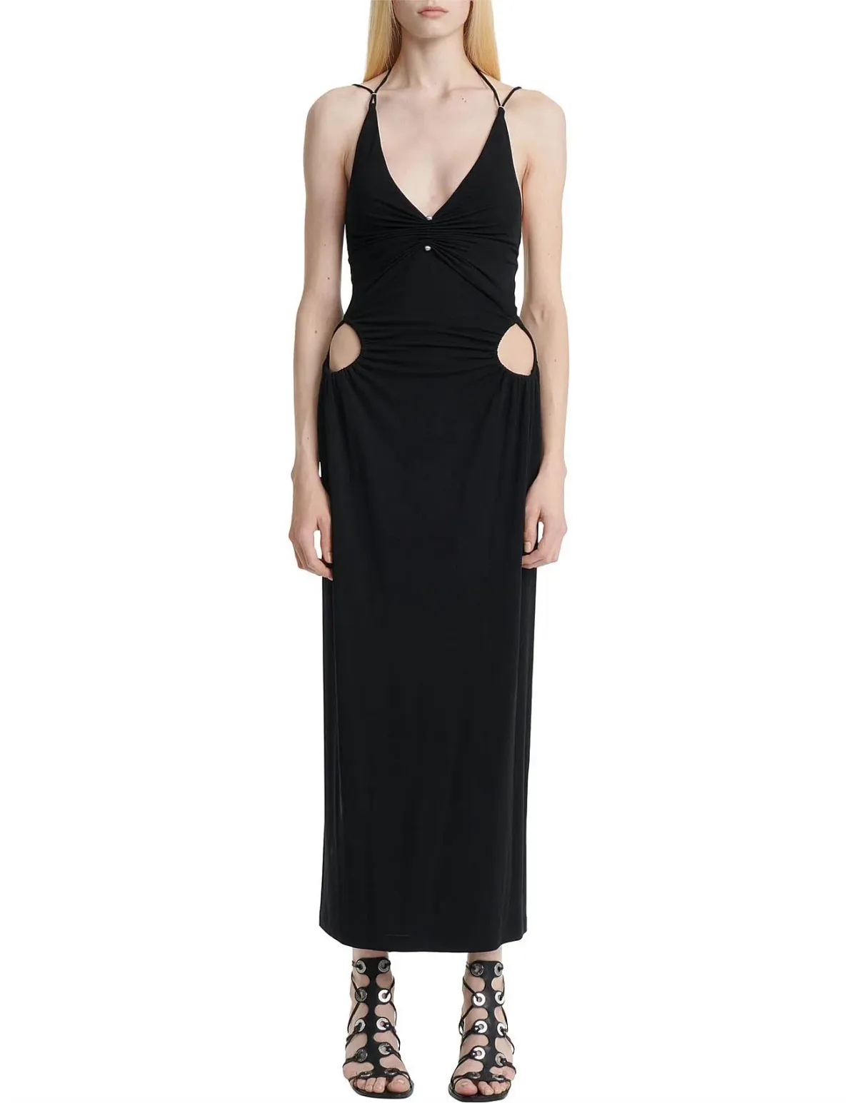 Dion Lee Viscose Pierced Jersey in Black Size 8 - Image 1