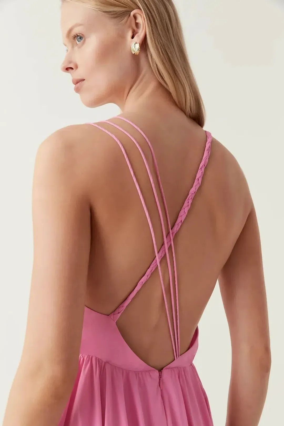 Aje Vellum Maxi Dress Cerise Pink Size 12 for rent on The Volte - main image