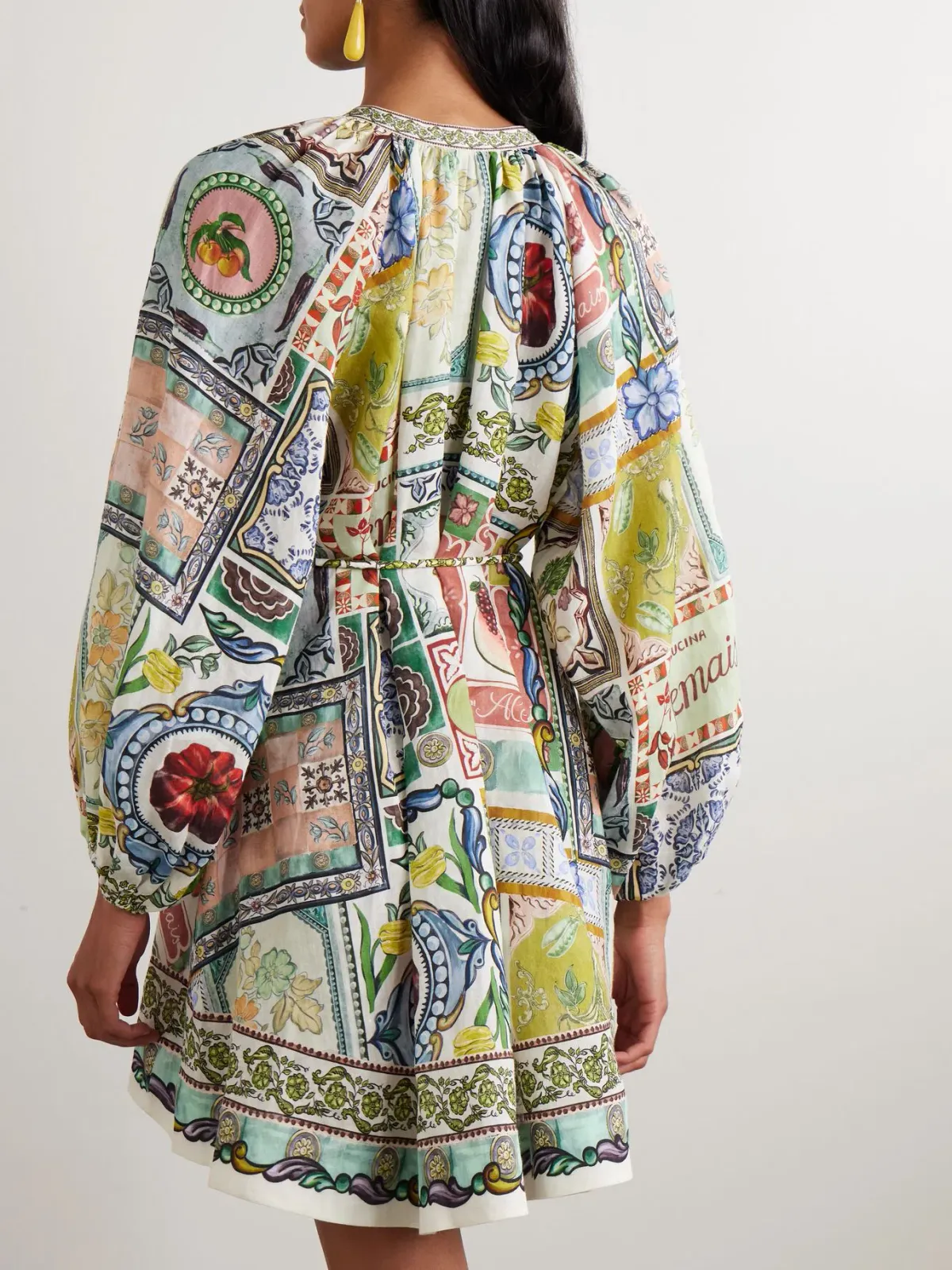 Alémais Tommasina Printed Ramie Mini Dress Multi Size 8  - Image 4