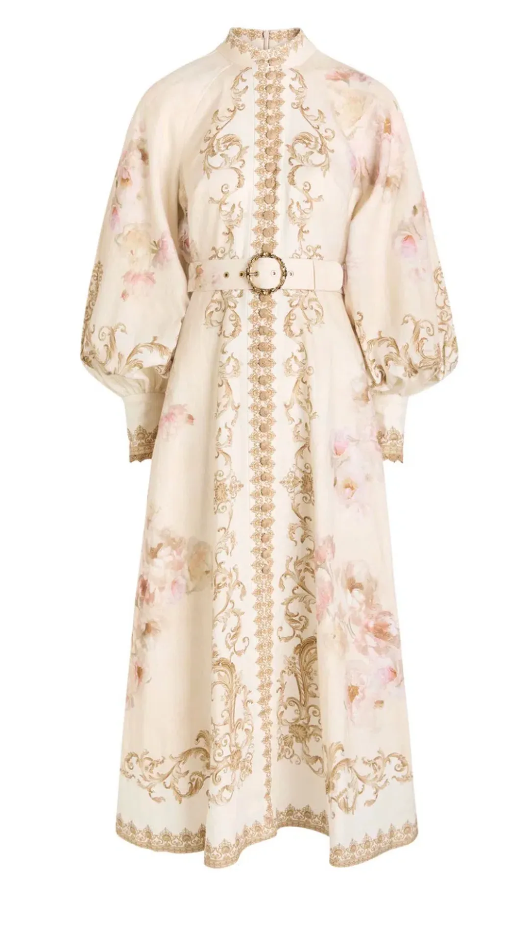 Zimmermann Hypnotic Buttoned Midi Dress White Peony Size 3 au 14 for rent on The Volte - main image