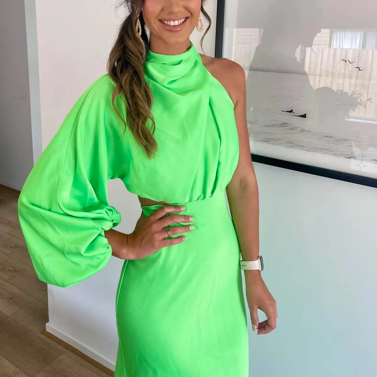 Sheike Olivia Maxi Dress Neon Green - Image 2
