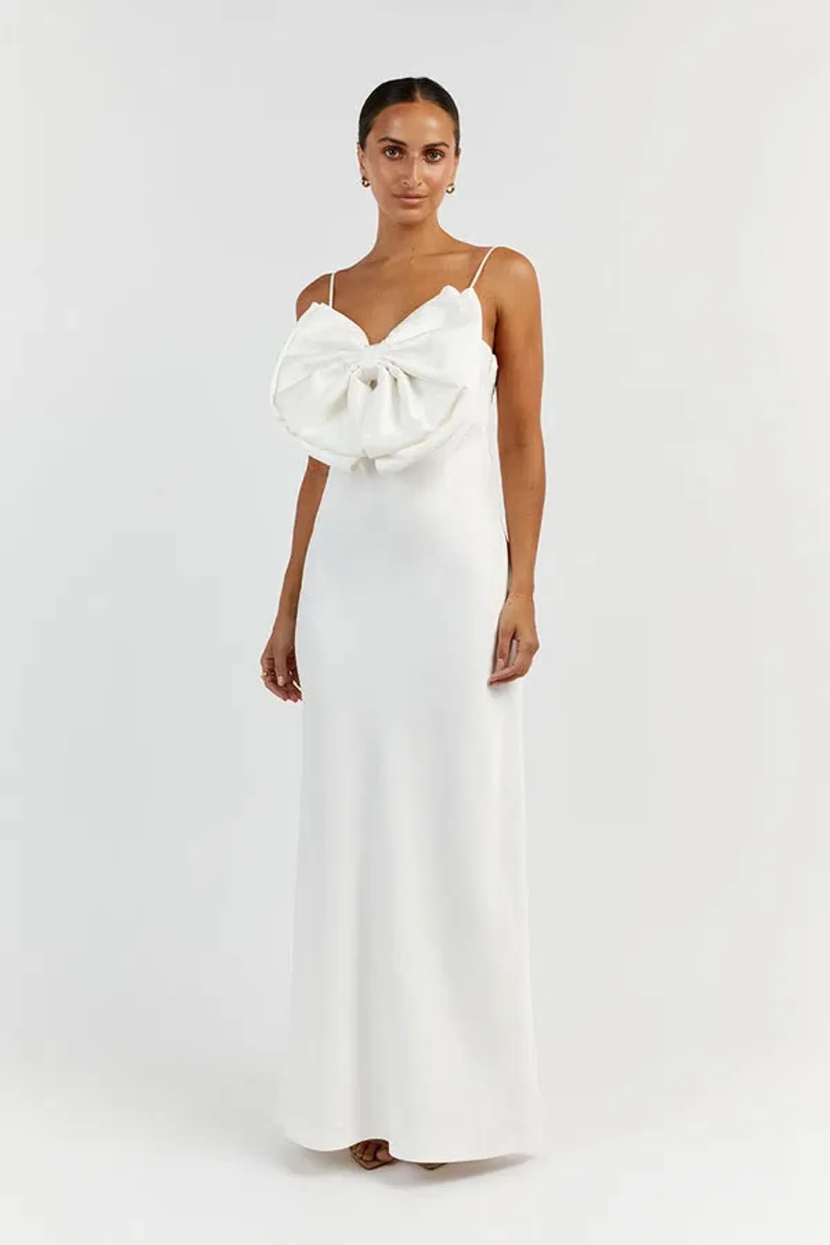 DISSH Aisle White Front Bow Midi Dress - Image 1