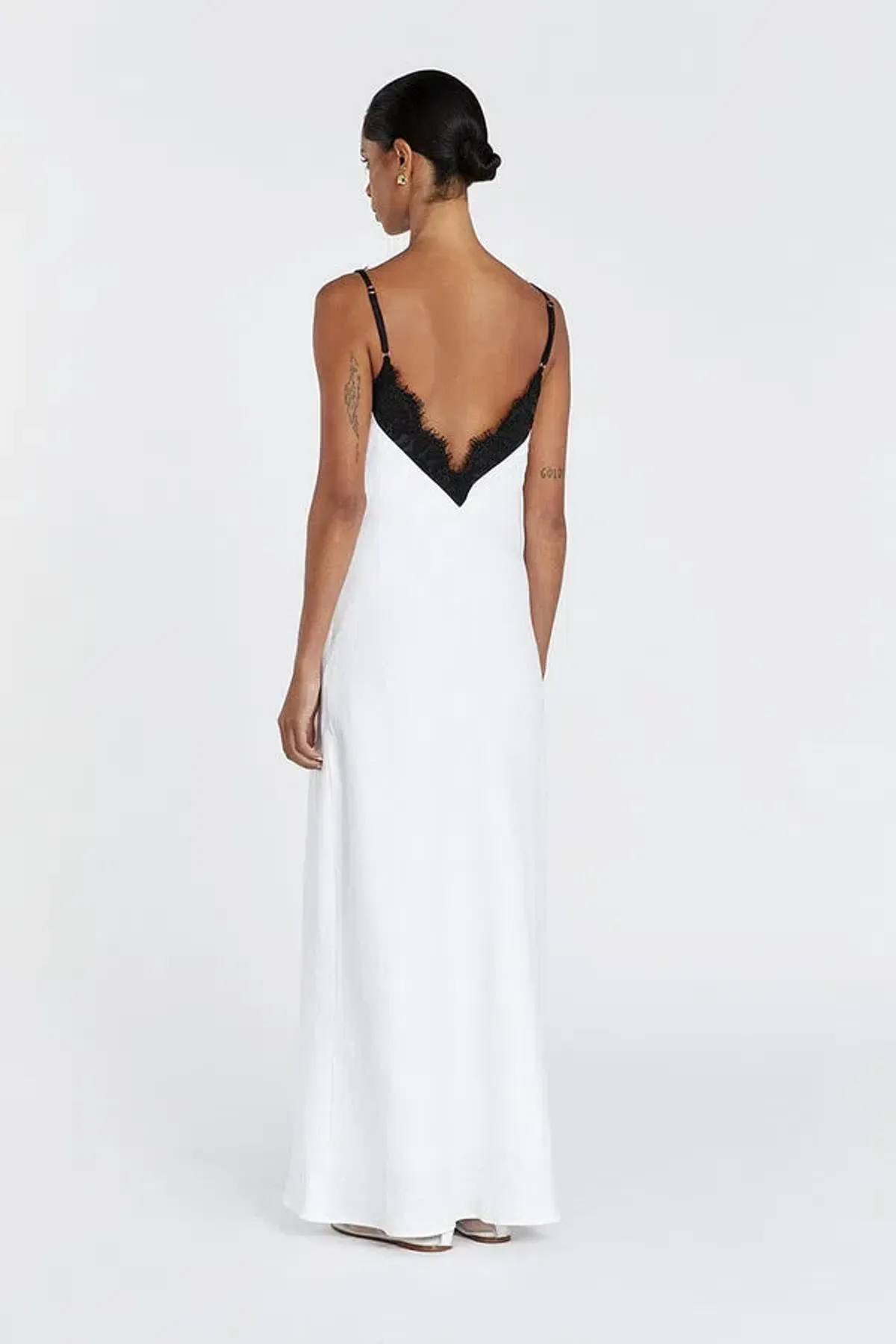 DISSH Hazel White Lace Linen Midi Dress - Image 4