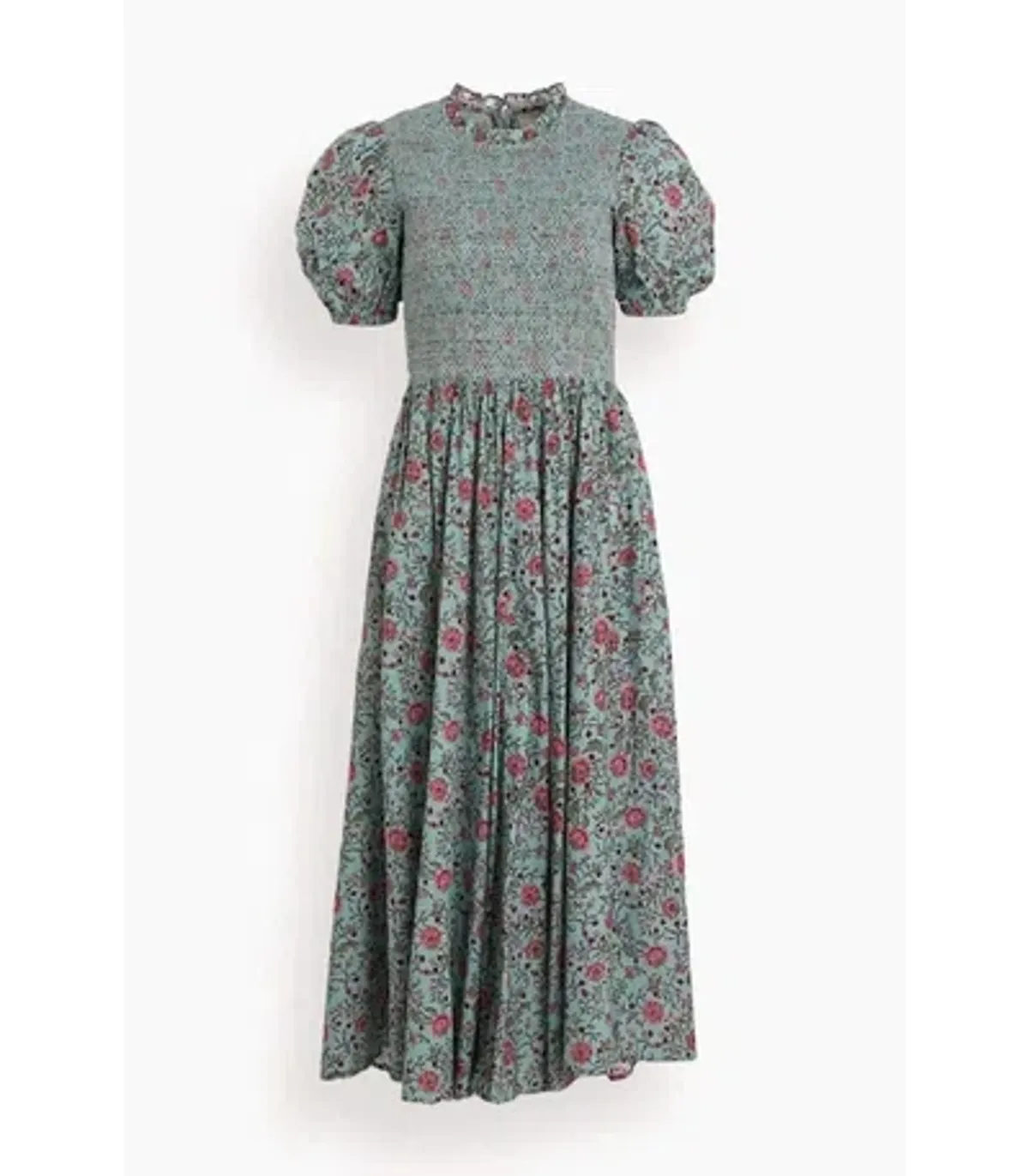 Alemais Frances Midi Dress Blue Pink Floral Size 8 - Image 4