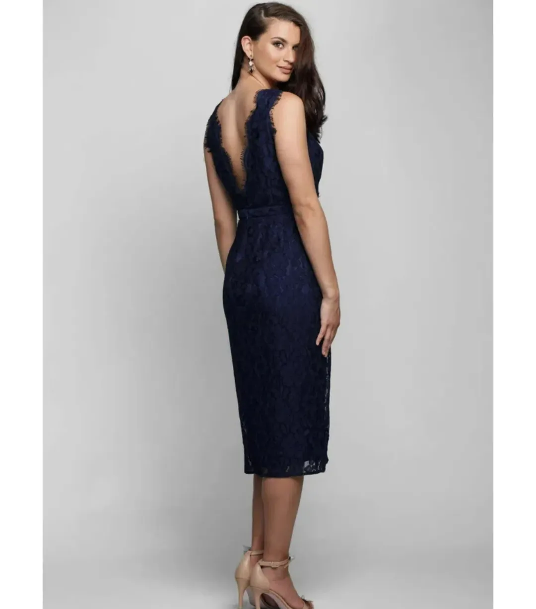Samantha Rose Willa Lace Mini Dress Navy Size AU 10 for rent on The Volte - main image