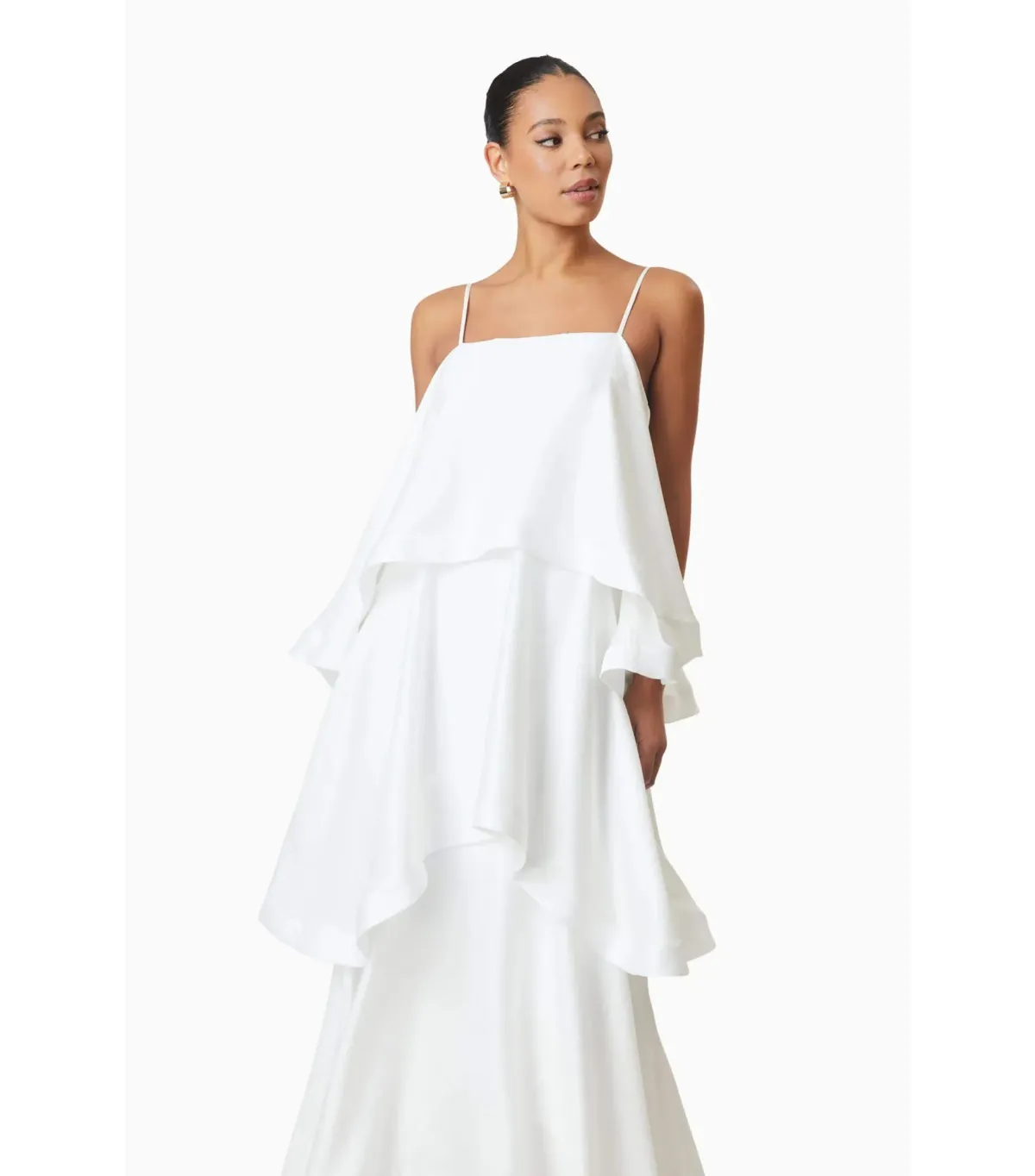 Elliatt Tilly Tiered Maxi Dress White Size AU 8 - Image 2