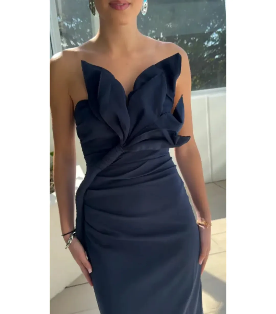 Tojha Zimran Maxi Dress in Navy Size AU 12 for rent on The Volte - main image