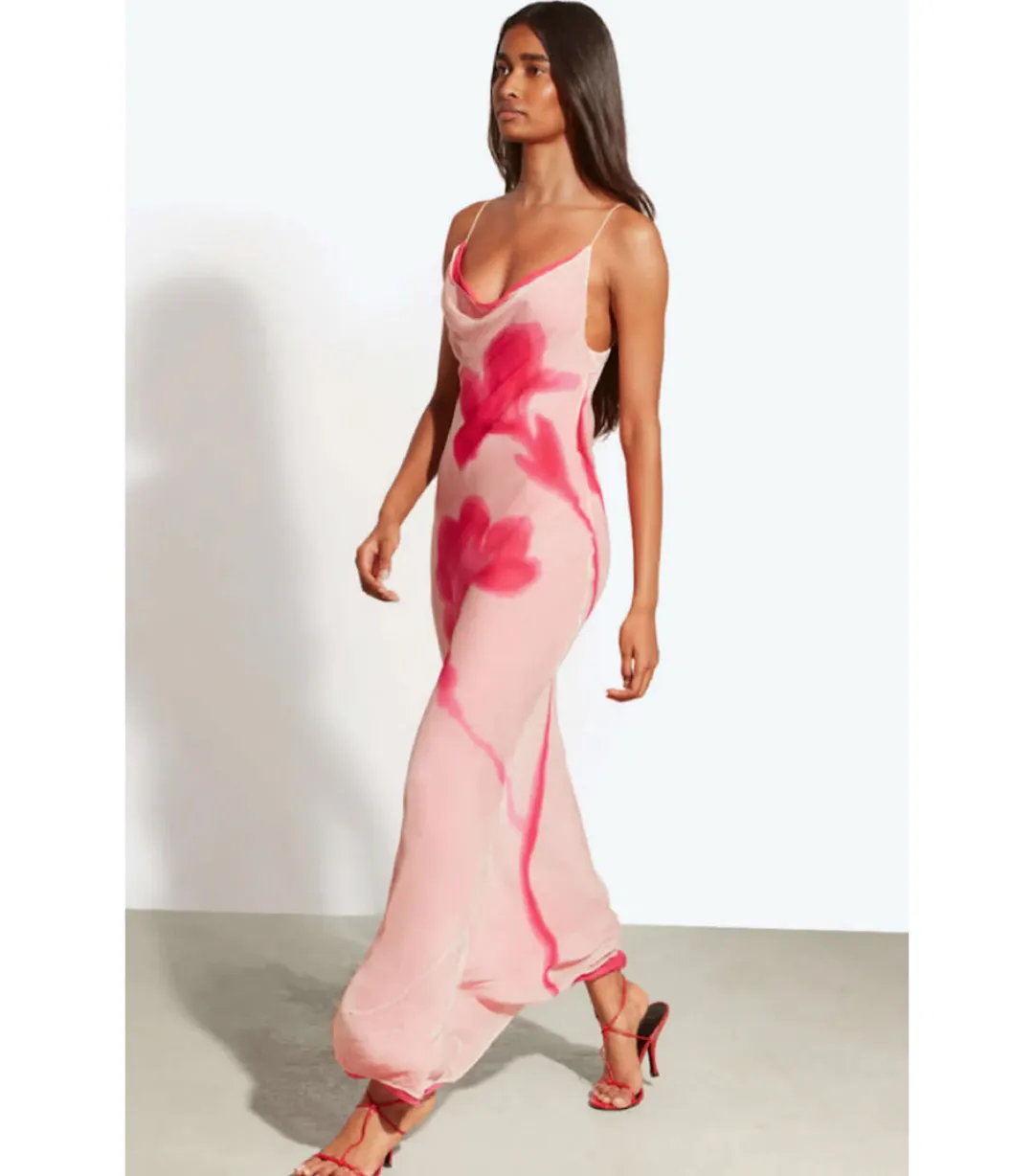 Rat & Boa Corali Maxi Dress Pink Floral Size AU 10 for rent on The Volte - main image