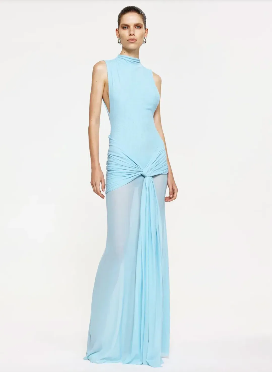 EFFIE KATS Roza maxi dress in pale blue for rent on The Volte - main image