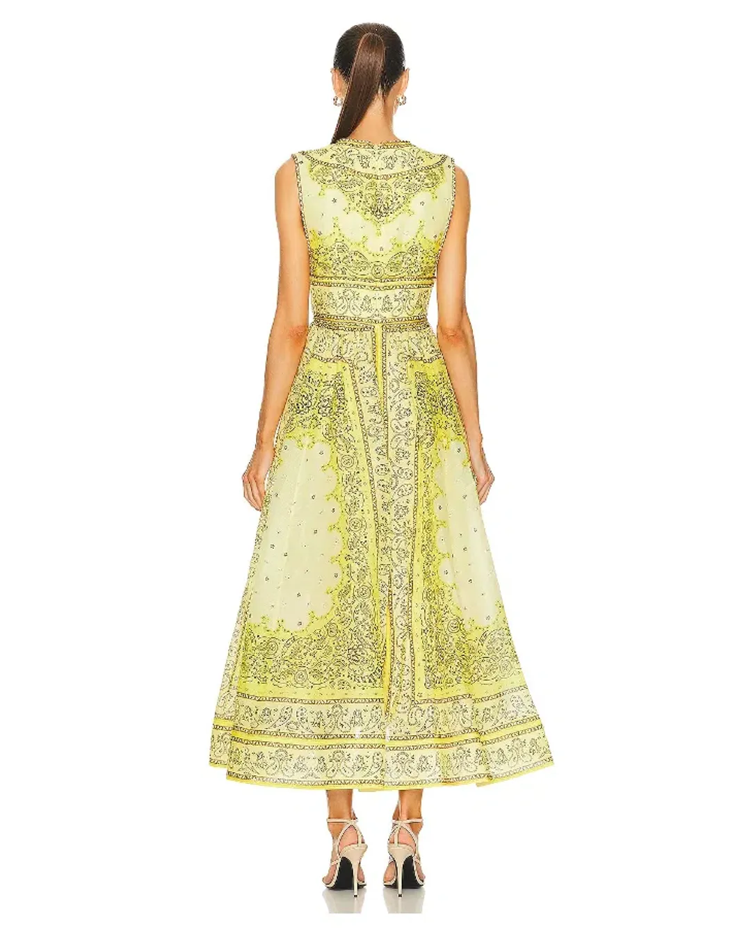 Zimmermann Matchmaker Bow Long Dress in Yellow Bandana Size 2 AU 12 for rent on The Volte - main image