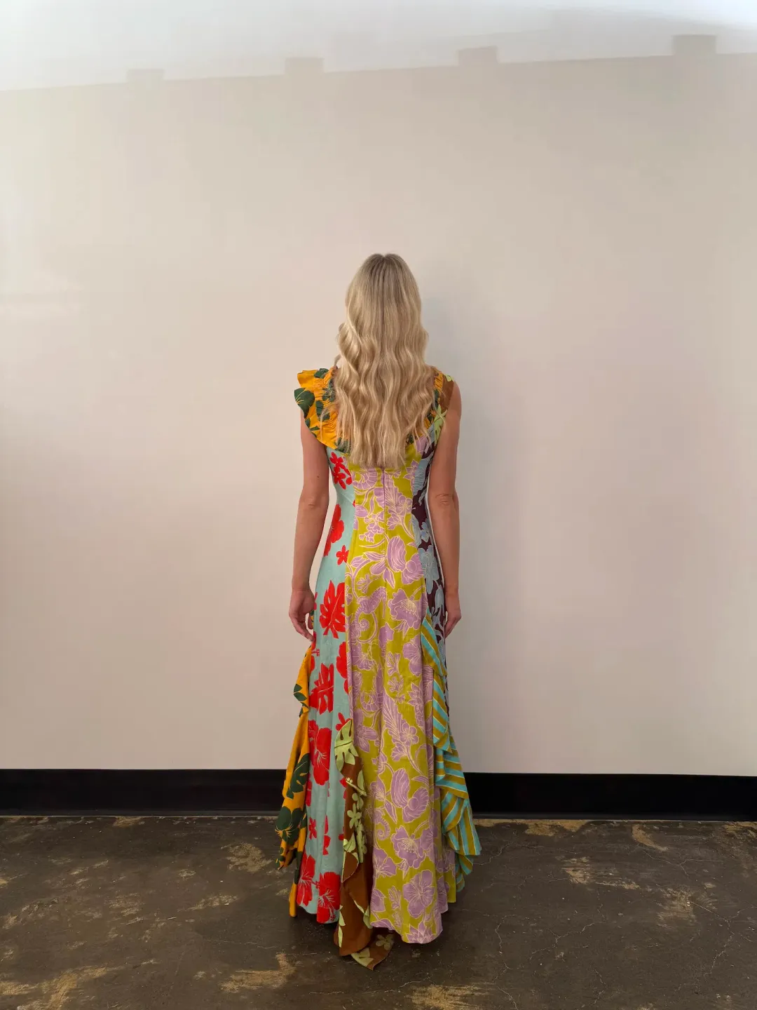 Alemais Poppy Spliced Midi Dress Multi Size 8 for rent on The Volte - main image