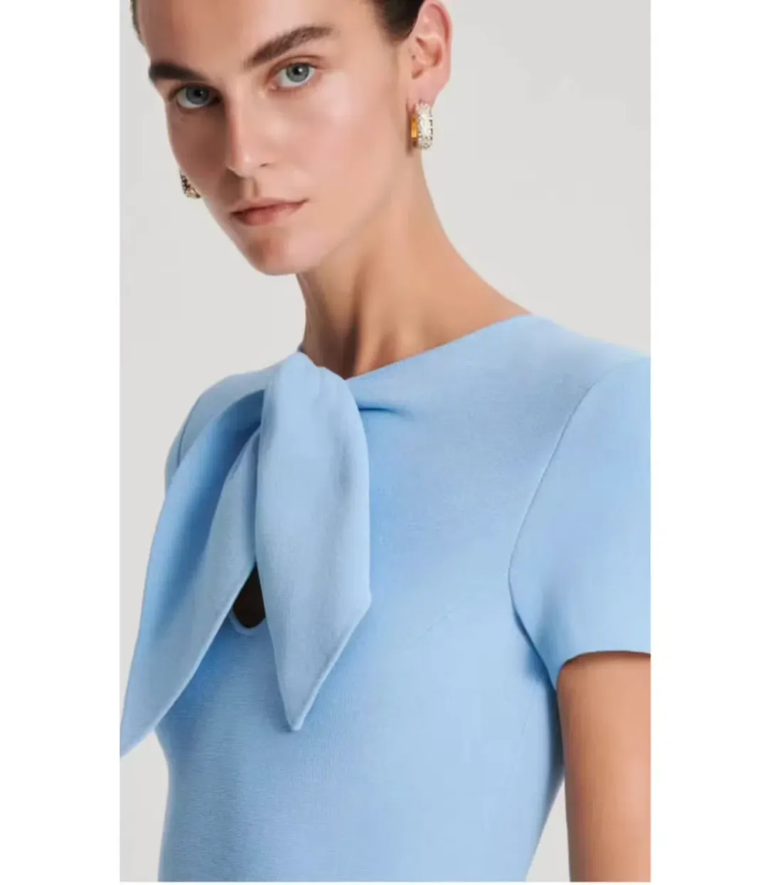 Scanlan Theodore Crepe Knit Cravat Dress in Riviera Size S / AU 8 for rent on The Volte - main image