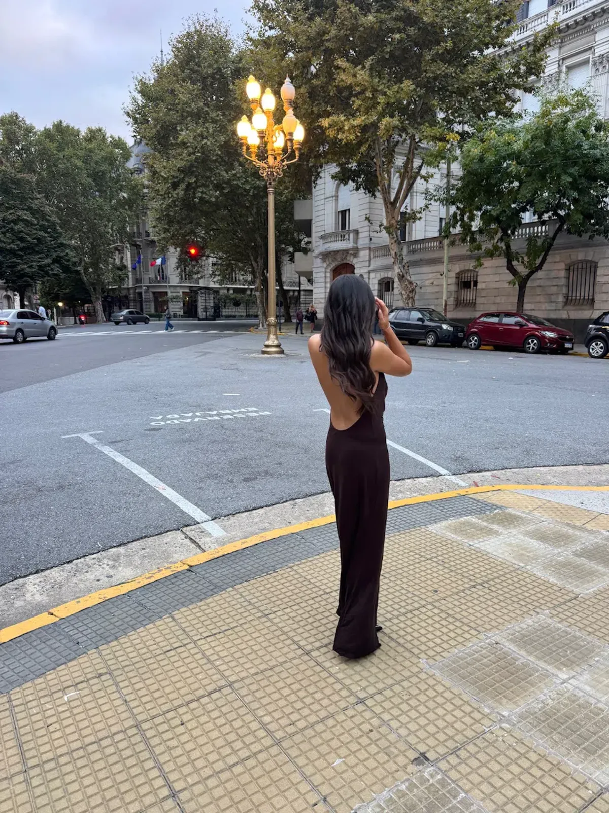 Sneaky Link Saint Plunge Maxi Dress Cocoa Size 8  - Image 2