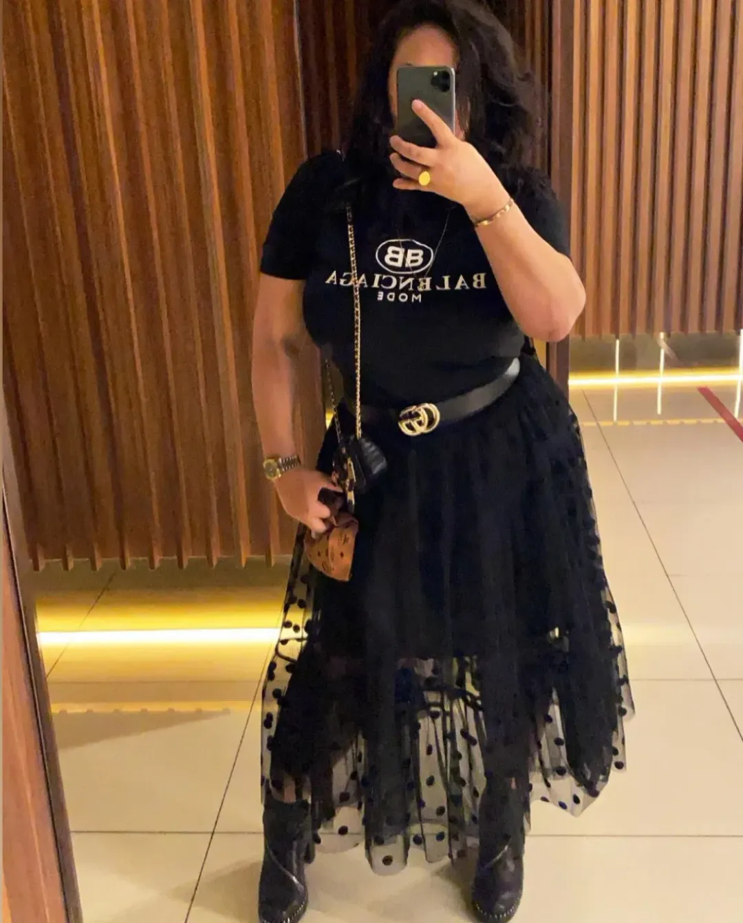 Trelise Cooper Tiers In The Stars Skirt Black Tulle Polka Dots Size L for rent on The Volte - main image