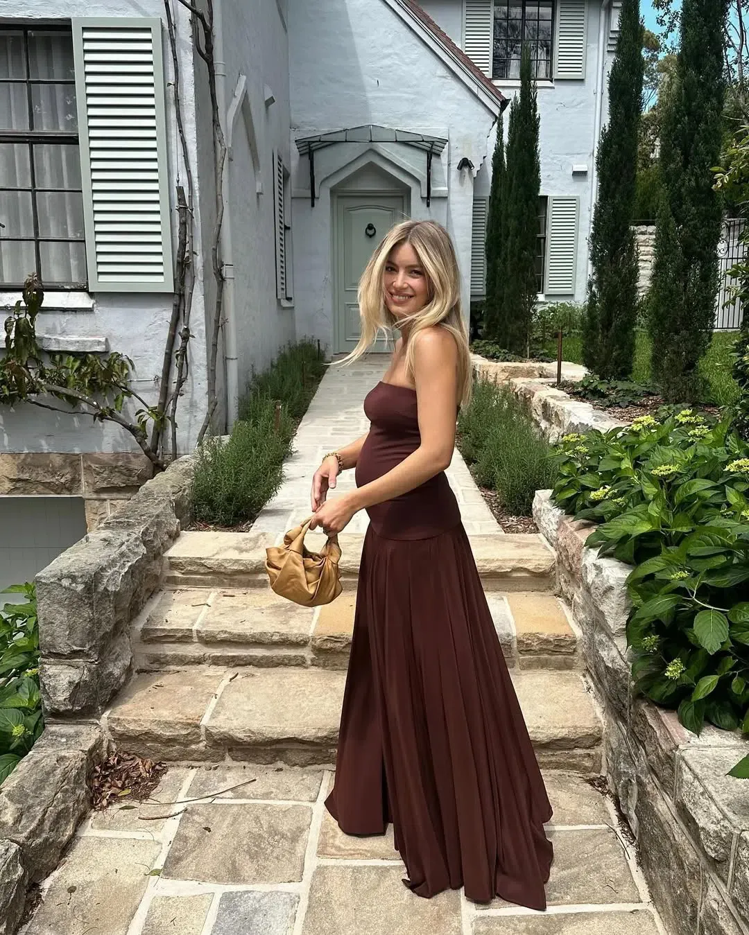 Esse Studios Illi Band Maxi Dress in Shiraz Size 8 for rent on The Volte - main image