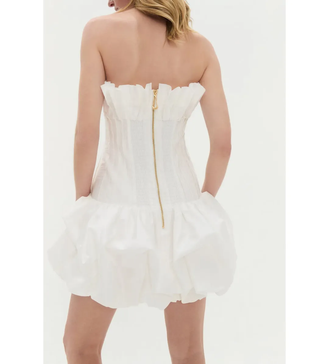 Aje Ivy Bubble Hem Dress Ivory Size 6 for rent on The Volte - main image