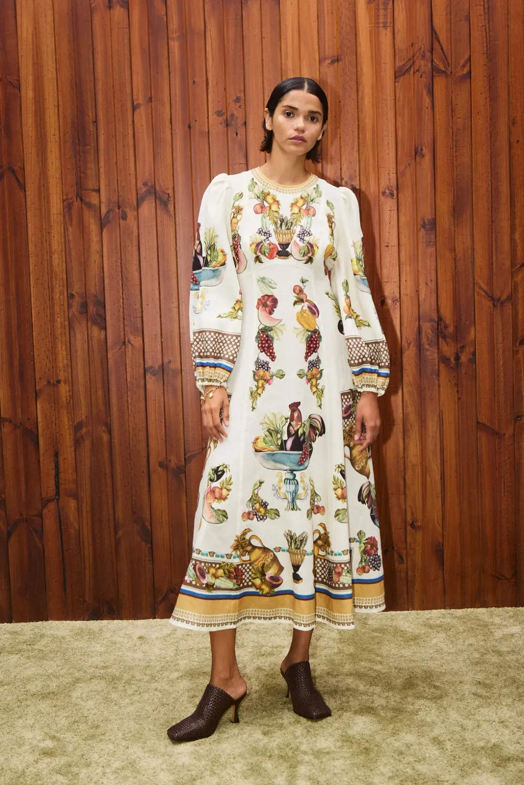 Alemais Mercado Midi Dress Print Size AU 6 for rent on The Volte - main image