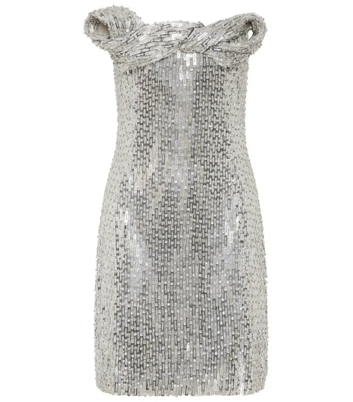 Rachel Gilbert Rosalie Mini Dress Silver Size AU 8 - Image 2