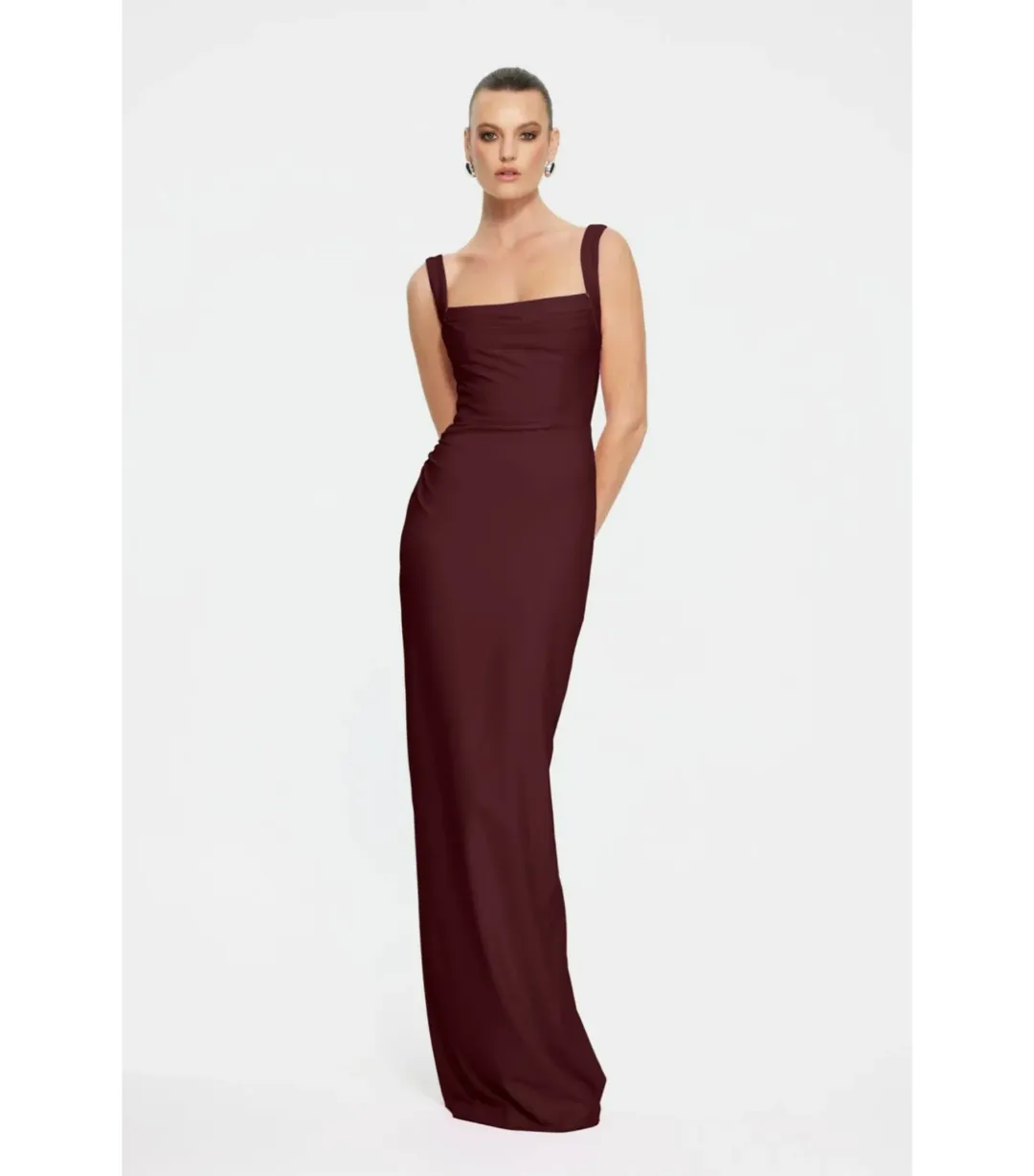 Effie Kats Marbella Maxi Gown in Wine Size AU 6 for rent on The Volte - main image